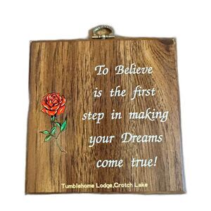 Vintage A & F Wall Art Inspirational Quotes Wood Tumblehome Lodge in Crotch Lake